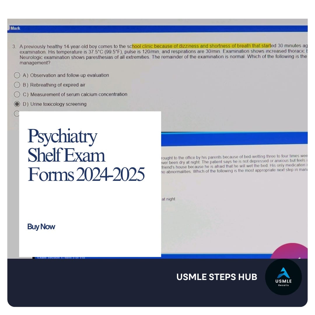 Comprehensive Review of Psych Shelf Exam Recalls/Real Exam File 