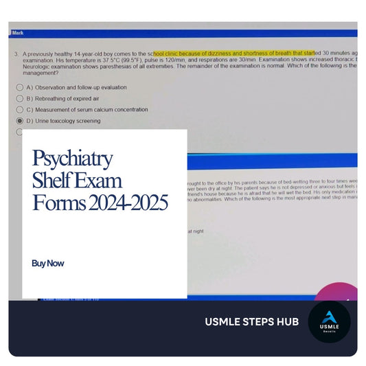 Comprehensive Review of Psych Shelf Exam Recalls/Real Exam File 2024-2025