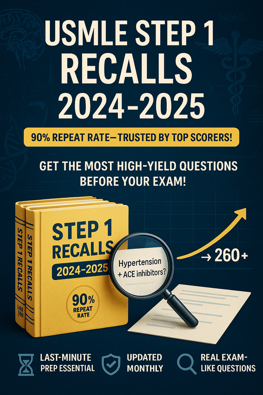 Step 1 Premium Recalls/Past Papers Package 2024-2025: Ace Your Exam with 200+ Essential Files & Bonus Resources"