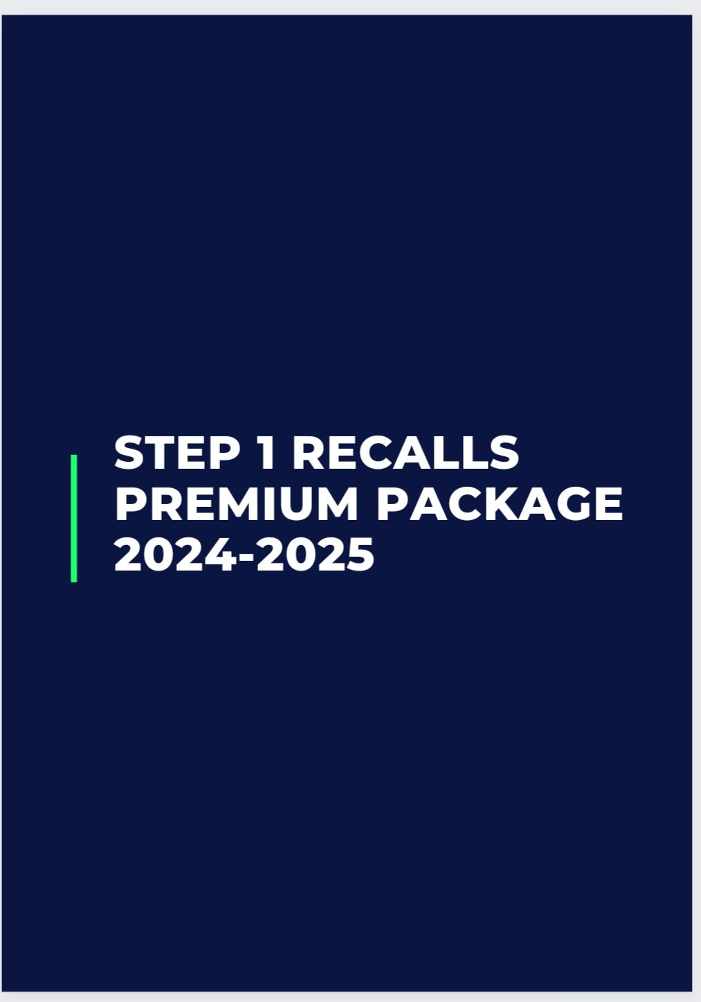 Step 1 Premium Recalls/Past Papers Package 20242025 Ace Your Exam wi